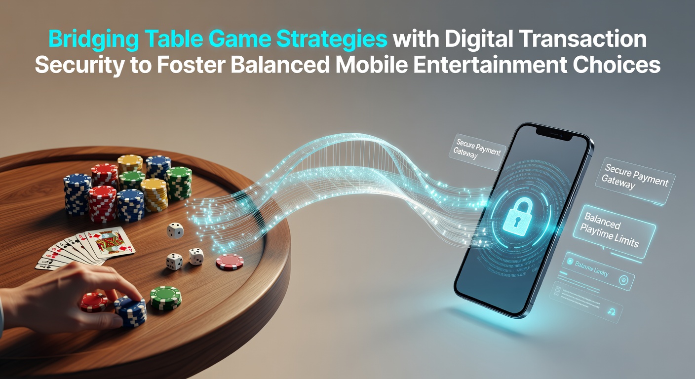 Illustratie van tafelspelstrategieën en beveiligde mobiele transacties in entertainmentplatforms