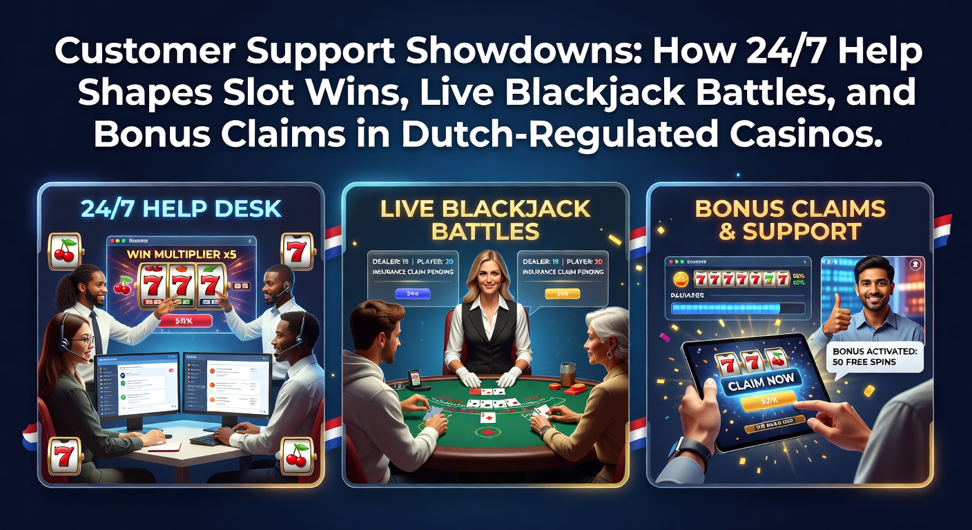 Chatvenster van 24/7 klantenservice in een Nederlands online casino, met snelle reacties op spelervragen over slots en bonussen