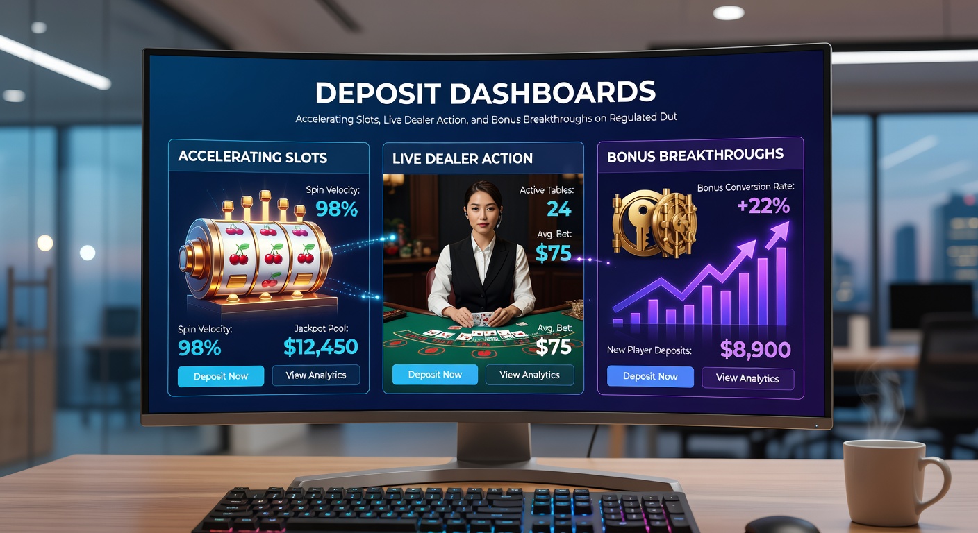 Close-up van een live dealer blackjack tafel op een Nederlands casino dashboard, met overlay van stortingsknoppen en bonus-activeringen voor naadloze gameplay