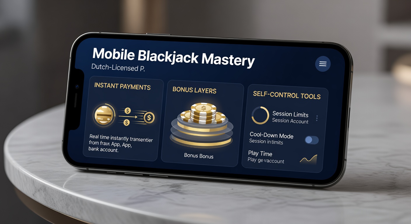 Mobiel blackjack-interface met bonuslagen, uitbetalingsknop en zelfbeheersingsopties op KSA-gelicentieerd platform