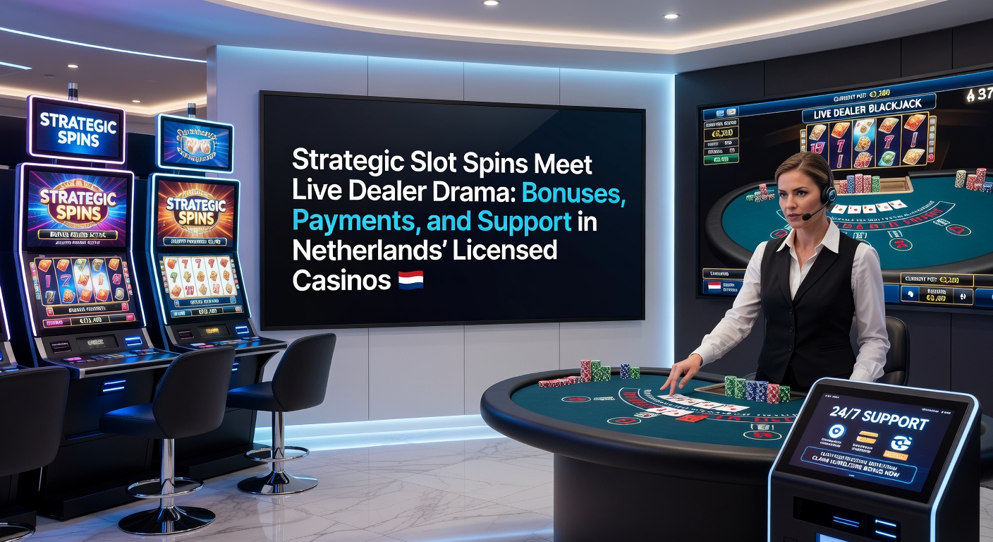Speler aan een live dealer tafel met slotmachines op de achtergrond in een Nederlands casino